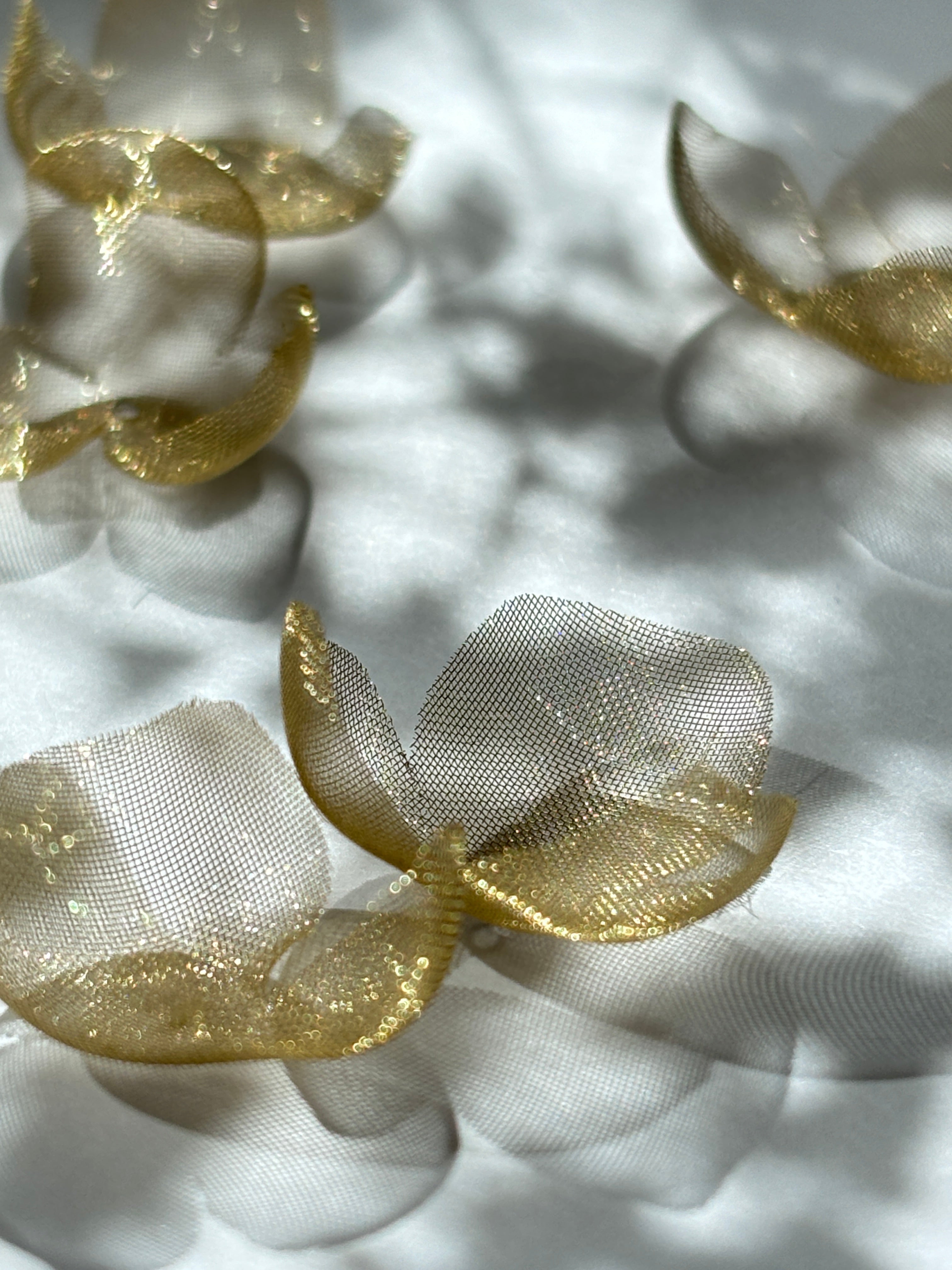 gold floral bridal accessories blossom petals to be hand crafted