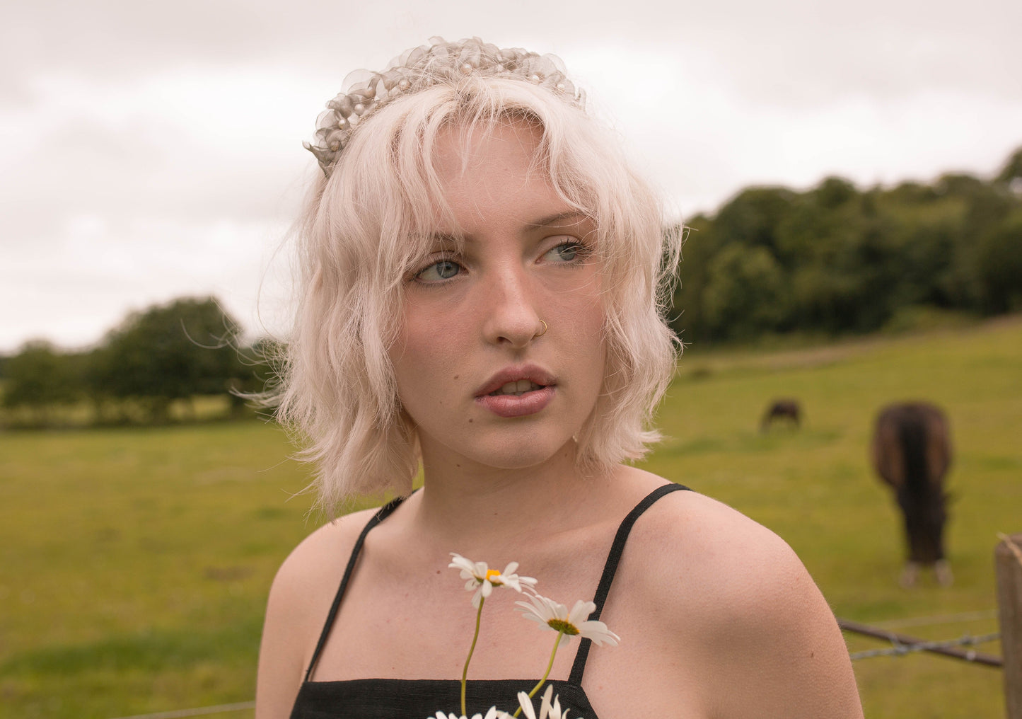 Ginevra Bellflower Floral Pearl Headband